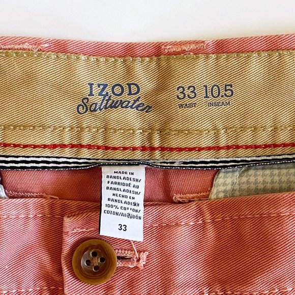 Izod Saltwater Flat Front Cotton Chino's Sz 33 - Picture 3 of 6